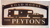 Personalized camper sign, metal camper sign , CAMPER and pickup truck sign
