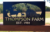 Double sided metal mailbox sign on base with your name