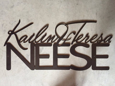 Personalized Metal NAME House Plaque