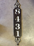 Metal house number vertical with solid piece behind in contrasting color