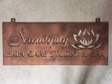 Custom metal business logo sign with YOUR NAME