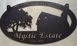 Rustic,Barn,sign, weeping willow ,metal sign with your name