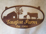 Metal COW Sign,  barn  cow calf sign, customized with your name