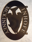 Metal  FISH sign with fish in black