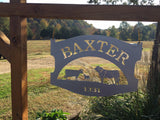 Metal BULL COW CALF Sign  3ft personalized with your name or farm name