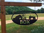 4ft metal sign with TRACTOR BARN CHICKEN, and  your name