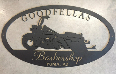 Moterbike sign , metal motercycle sign,customized with your name or business