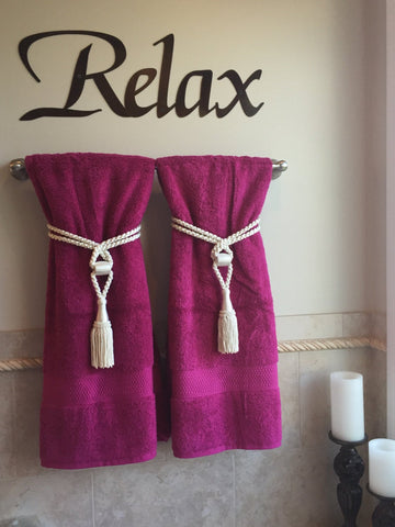 RELAX metal word in bronze acid