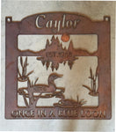 Metal sign,  Family Get away, loon and lake sign,customized with your family name on top