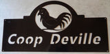 Metal CHICKEN sign, CHICKEN sign 4ft black powder coat finish