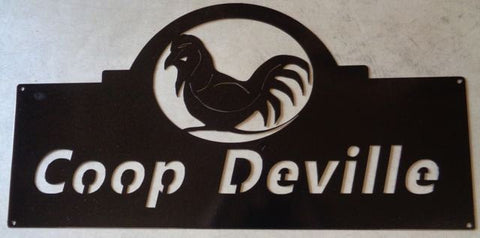 Metal CHICKEN sign, CHICKEN sign 4ft black powder coat finish