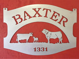 4ft Metal BULL COW Calf Sign, HUGE Sign, personalized with your name or farm name