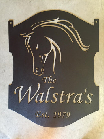 Metal HORSE sign , ARABIAN  HORSE  Head sign