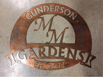 Metal Sign with  initials personalized welcome sign