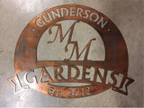 Metal Sign with  initials personalized welcome sign