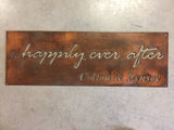 Cute Metal HAPPILY EVER AFTER  sign with couples names