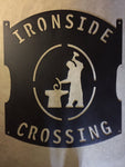 Metal BLACKSMITH sign with BLACKSMITH and HAMMER