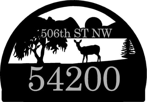 Lakeside address sign,Metal mailbox topper, in black powder coat,double sided