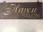 Custom metal business logo sign with YOUR NAME