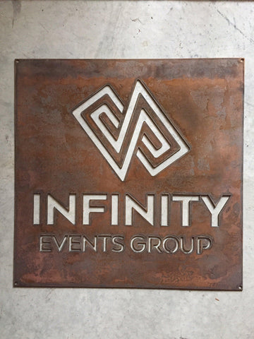 2 ft metal logo  sign in copper finish