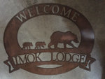 Bear and cubs sign , metal bear sign, laser cut bear sign,with YOUR NAME