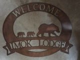 Bear and cubs sign , metal bear sign, laser cut bear sign,with YOUR NAME
