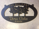 Metal TREE Sign with three trees customized with your name