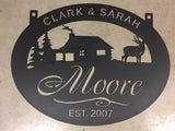 Metal CABIN SIGN, Cabin, Deer sign