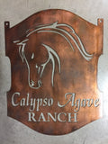 Metal HORSE sign , ARABIAN  HORSE  Head sign