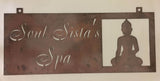 Metal sign with BUDDHA and YOUR NAME in copper finish