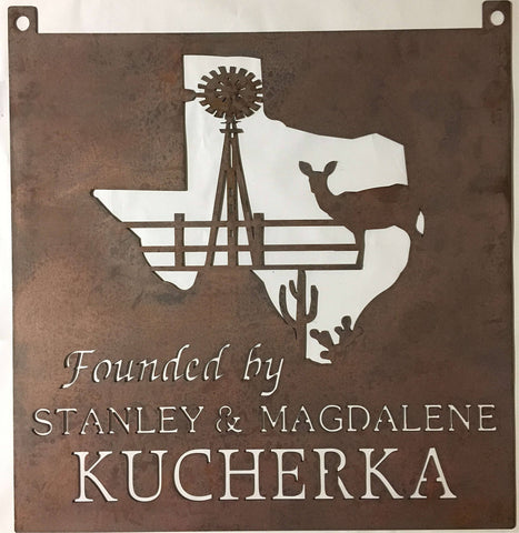 2 ft Custom metal sign with  TEXAS SCENE