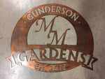 Metal Sign with  initials personalized welcome sign
