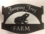 Metal FROG sign with Frog and your name