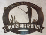 Metal FISHERMAN sign,FISHERMAN sign,fisherman address sign, laser cut fisherman sign