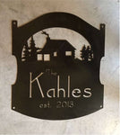 Metal cabin sign,Cabin  sign,custom name sign, laser cut cabin sign