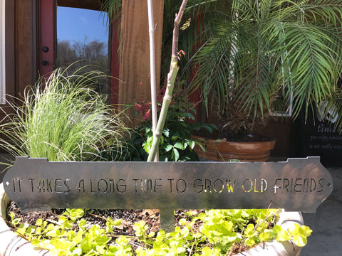 It Takes a Long Time To Grow Old Friends ,Beautiful,  metal Landscape,sign