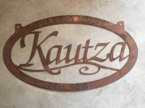 Laser cut metal sign 30inch with your name