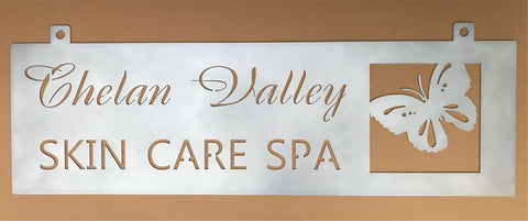 Custom metal business sign , BUTTERFLY sign , business logo sign, laser cut business sign