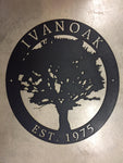 3ft Personalized, metal sign with  stately tree
