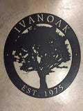 3ft Personalized, metal sign with  stately tree