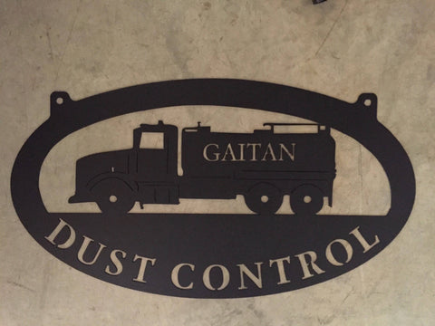Metal WATER TRUCK  Sign, WATER Truck sign, and YOUr name