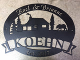 Metal Cabin moose or bear sign,3 ft  metal SIGN with CABIN and BEAR or moose