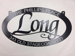 3ft Personalized, metal sign with your name and address