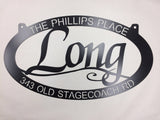 3ft Personalized, metal sign with your name and address