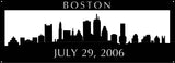 City skyline in metal, metal sign with BOSTON SKYLINE SILHOUETTE