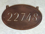 METAL oval HOUSE NUMBER sign