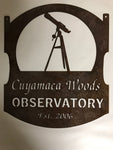Metal TELESCOPE SIGN  with your name