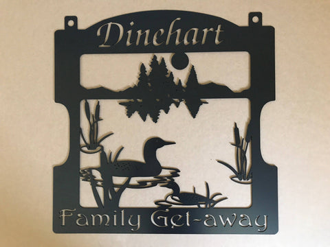 Personalized, metal loon sign, loon sign, laser cut loon sign