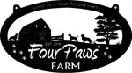 4ft Metal BARN Sign with  Barn and Dogs