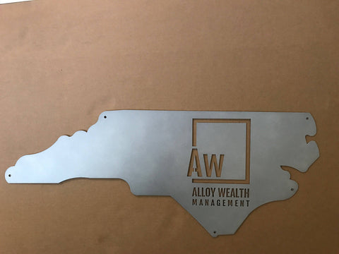 Metal NORTH CAROLINA sign 3ft